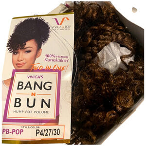 Vivica A Fox Bang-N-Bun Curly Hairpiece Wig P4/27/30 NWT - A836W-4